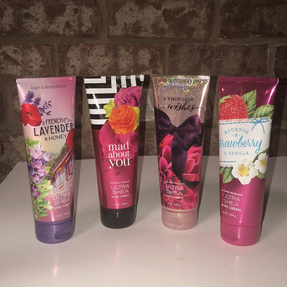 Bath and body works lotions.